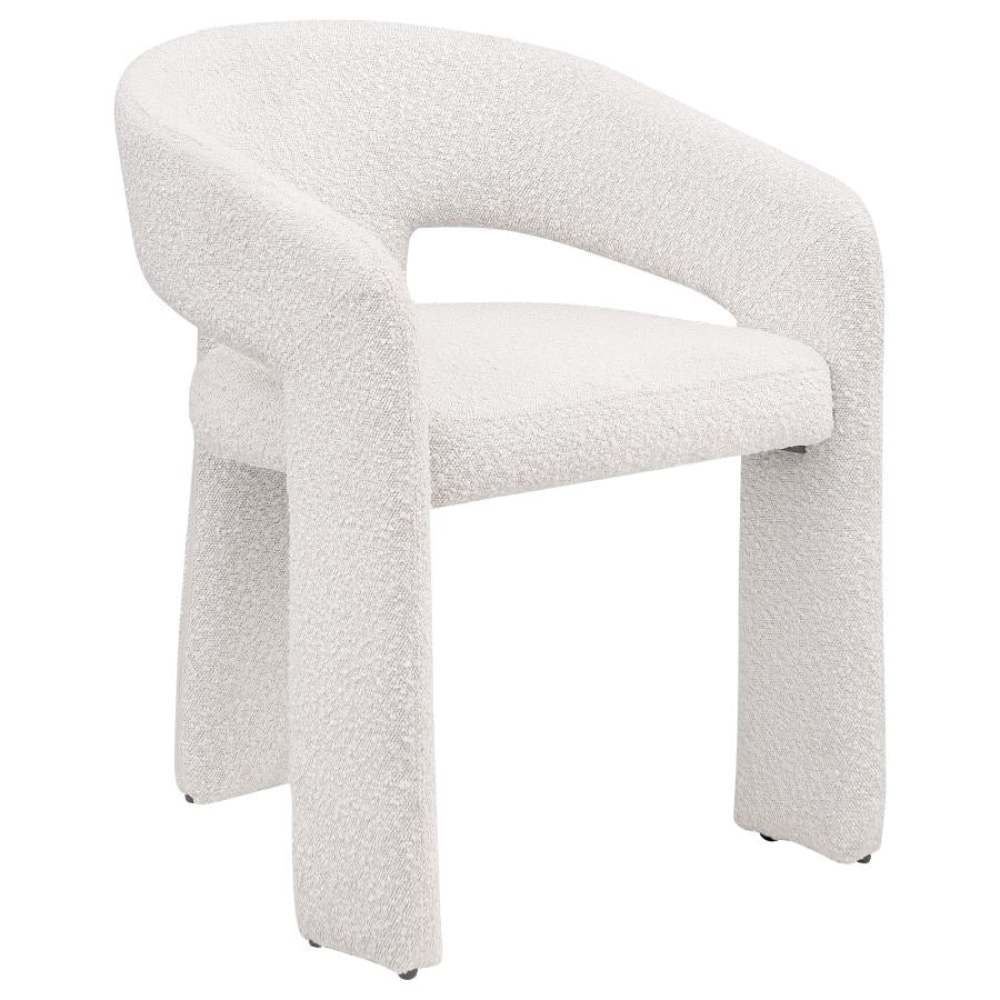 UDORA BOUCLE UPHOLSTERED DINING SIDE CHAIR CREAM (SET OF 2)